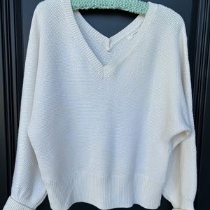 Anthropologie off white/cream cotton sweater